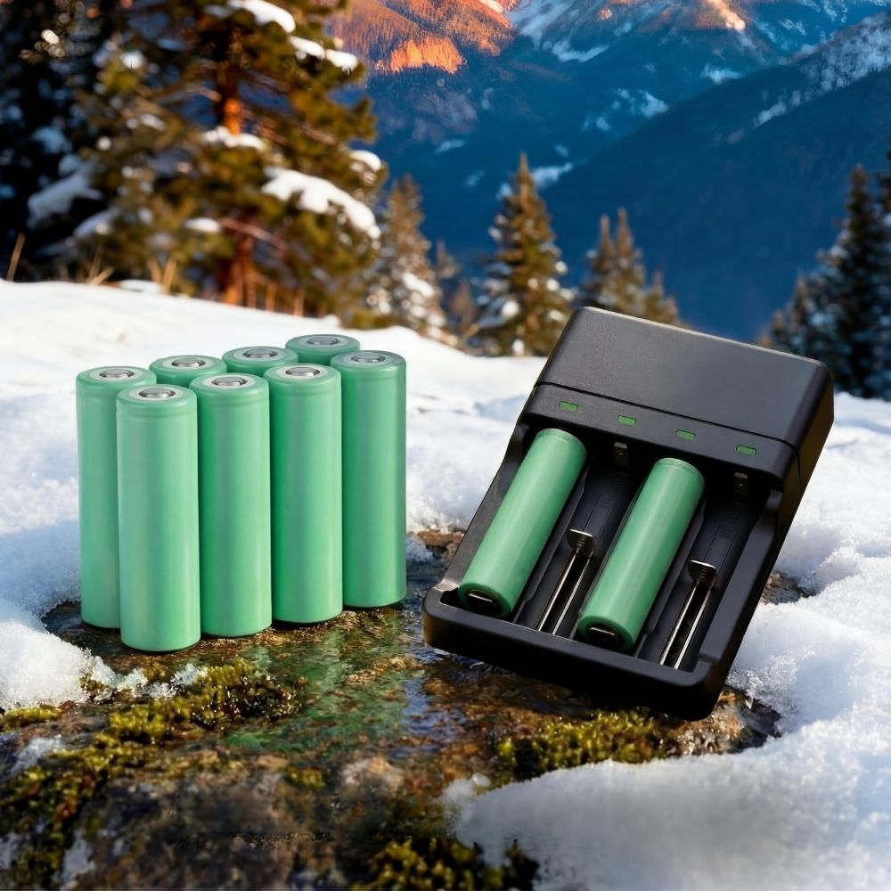 Lithium-Akkus mit Ladegerät für Wildkameras – Ansicht 2