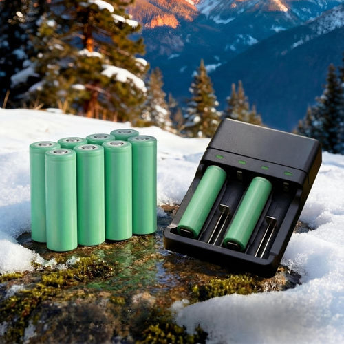 Lithium-Akkus mit Ladegerät für Wildkameras – Ansicht 2